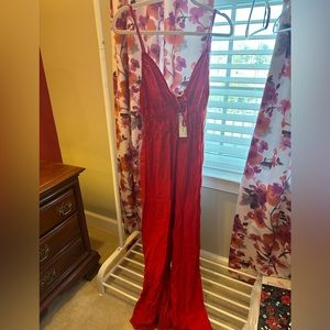 Francesca’s Red Jumpsuit, Small NWT.